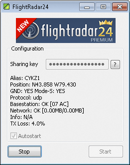 The sharing software from FlightRadar24.com.
