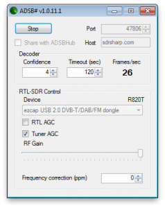 The ADSB# decoder application.