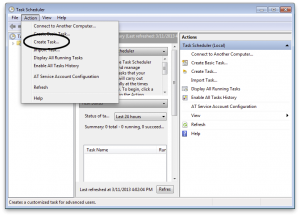 Create a new task in Windows 7 Task Scheduler.