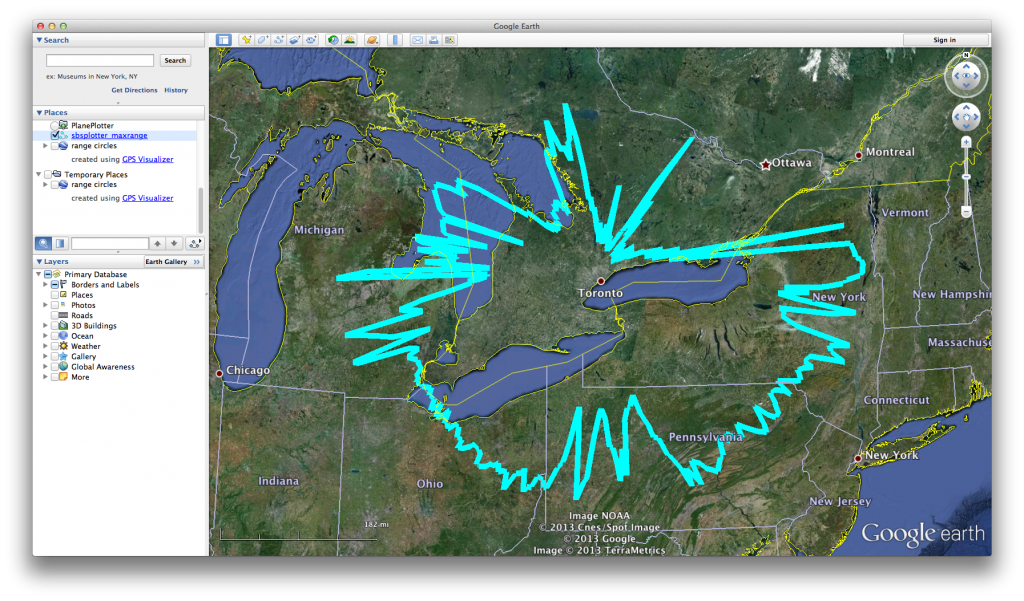 Max Range in Google Earth